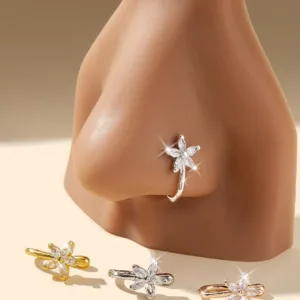4 Pieces nose ring with flower