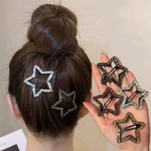 4 hair clips star shaped