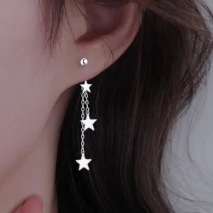 Silver earrings with stars